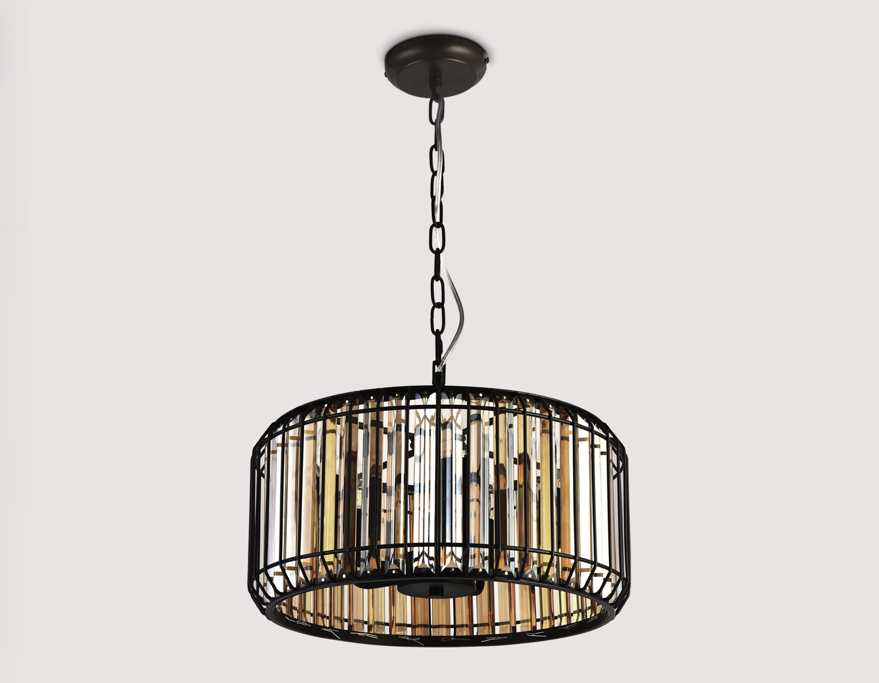 Подвесная люстра Ambrella с хрусталем TR5811  темный кофе/янтарь E14/5 max 40W D400*650